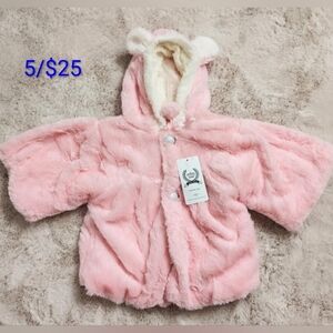 5 /$25 Pink Bunny Faux Fur Kids Jacket
